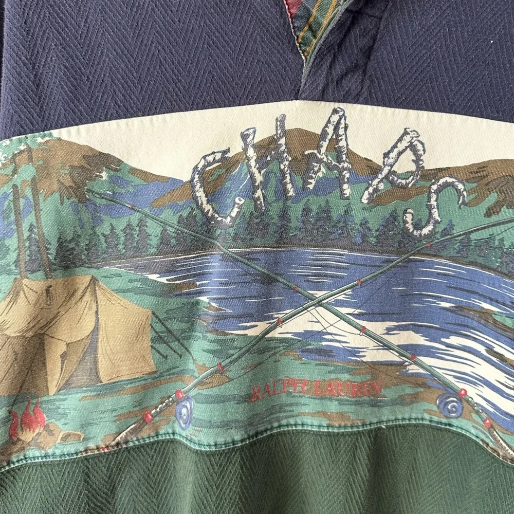 Vintage Ralph Lauren Chaps “Camping” Multicolor Polo - Picture 2 of 4